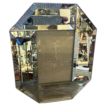 Cornice ottagonale in vetro e specchio, anni '70