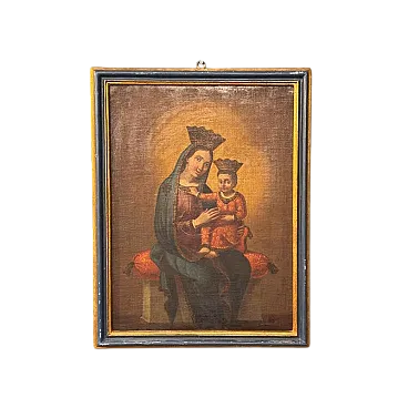 Madonna con Bambino e cardellino, olio su tela, '700