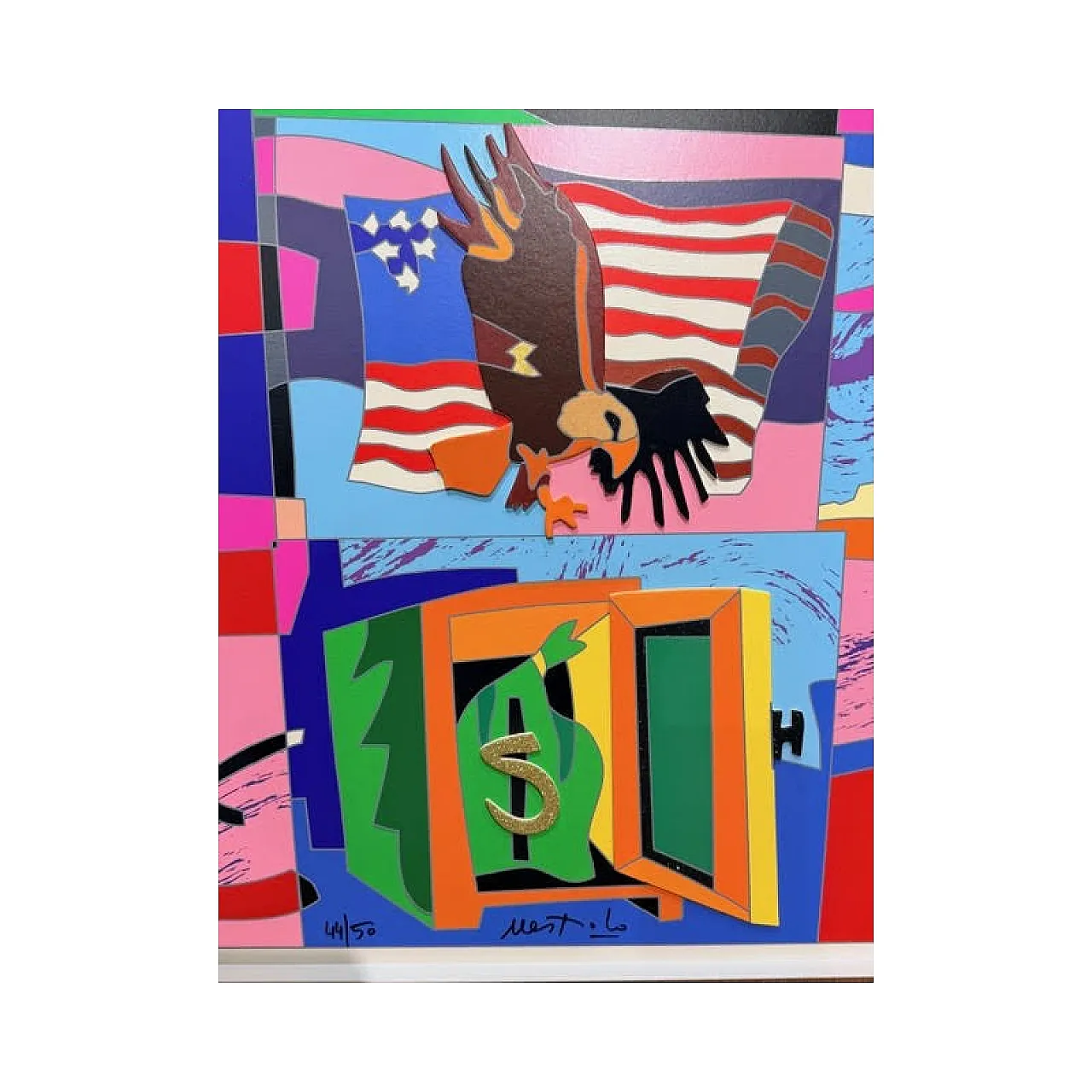 Ugo Nespolo, American Icons, serigrafia polimaterica, anni 2000 4