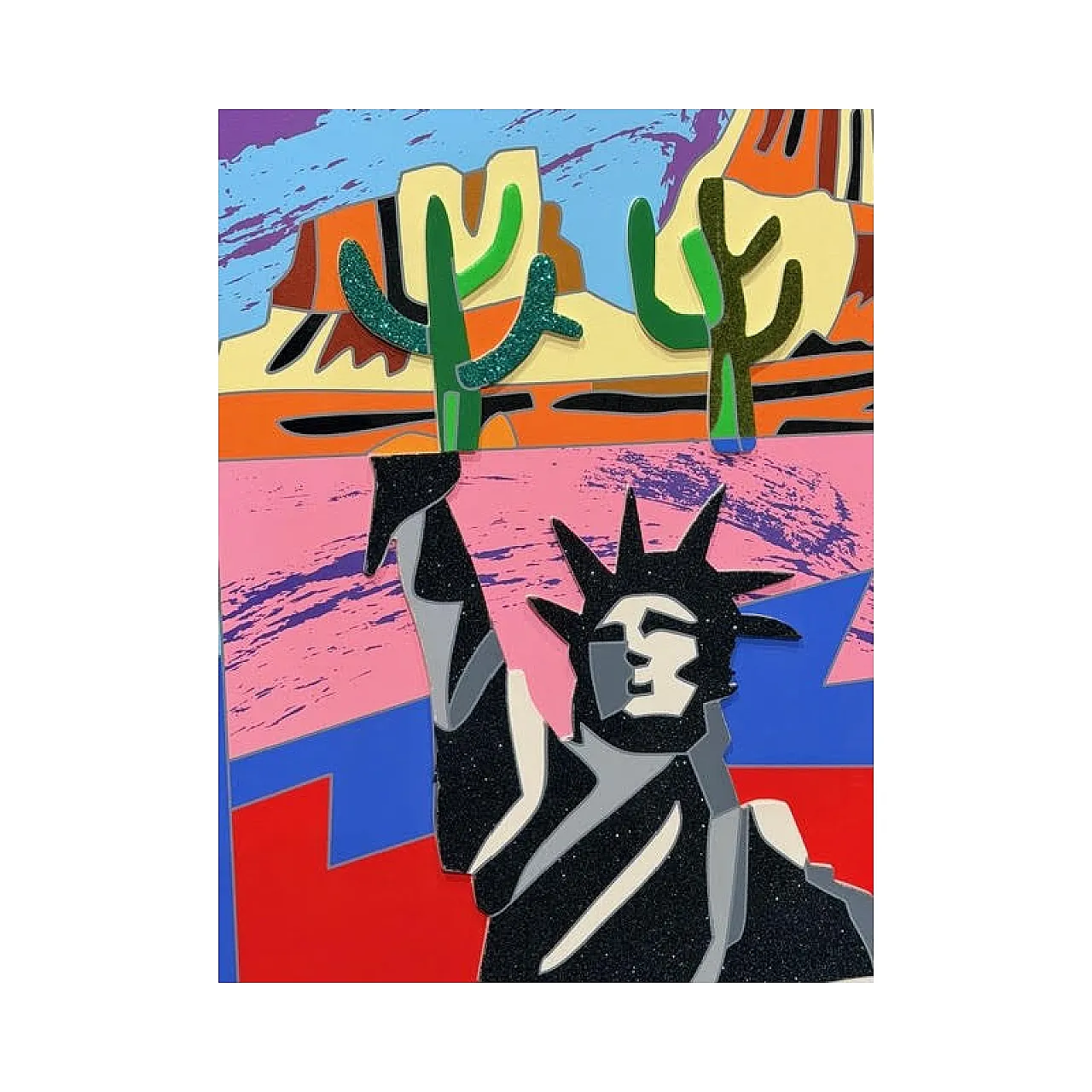 Ugo Nespolo, American Icons, serigrafia polimaterica, anni 2000 10