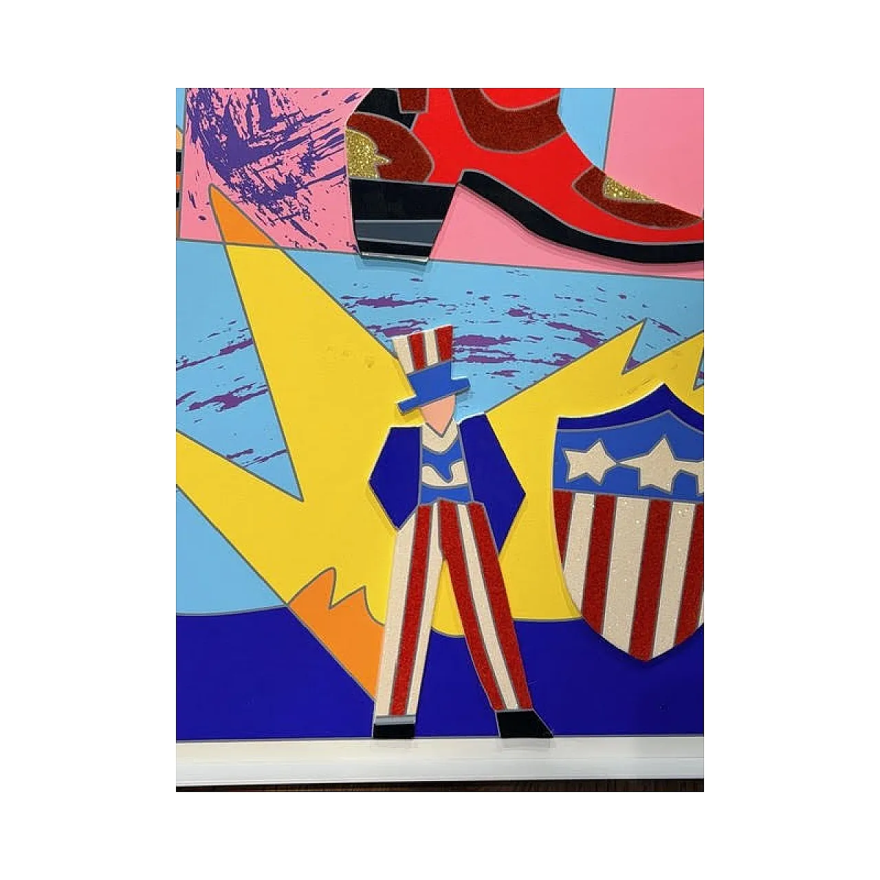 Ugo Nespolo, American Icons, serigrafia polimaterica, anni 2000 11