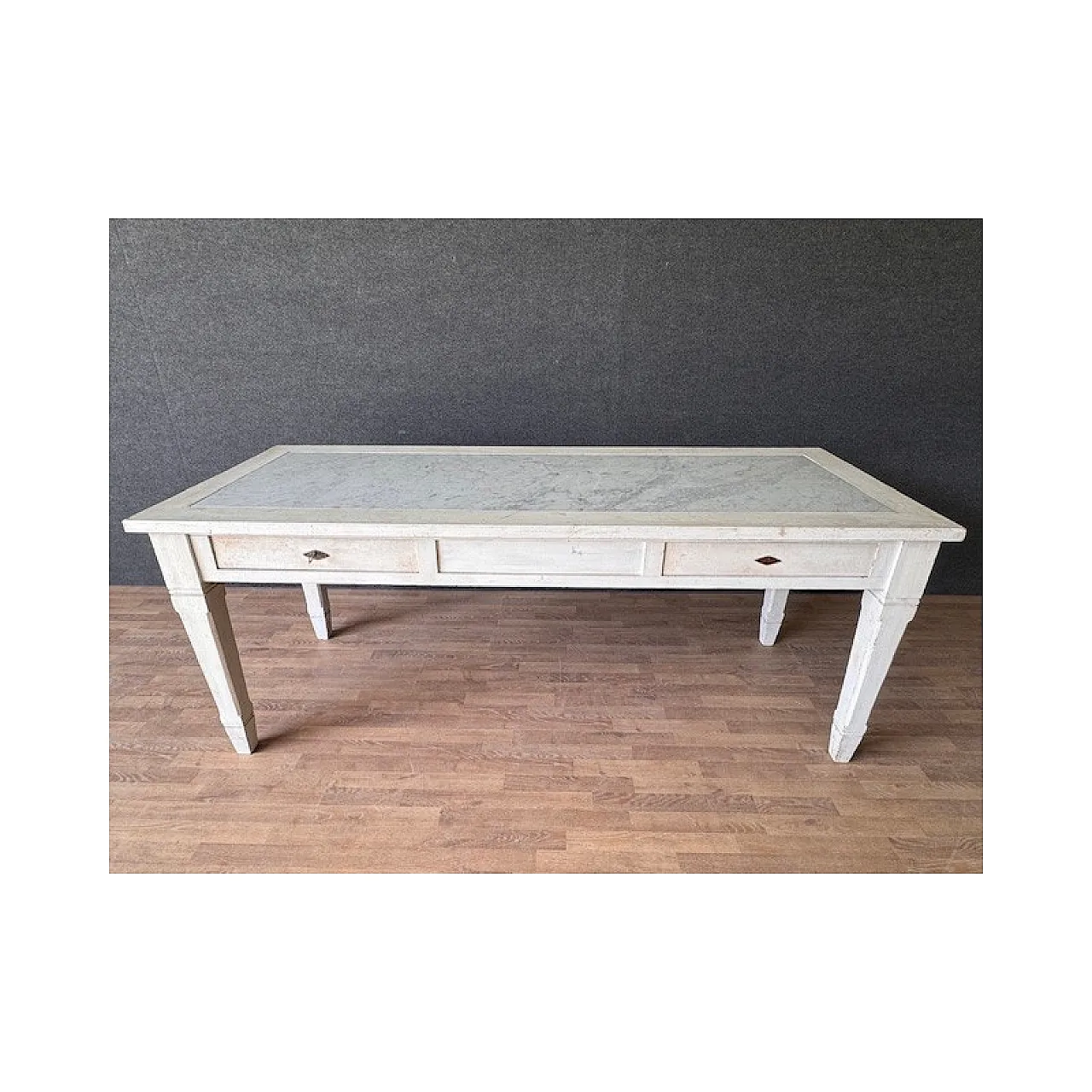 Tavolo da cucina in legno massello, primo '900 2