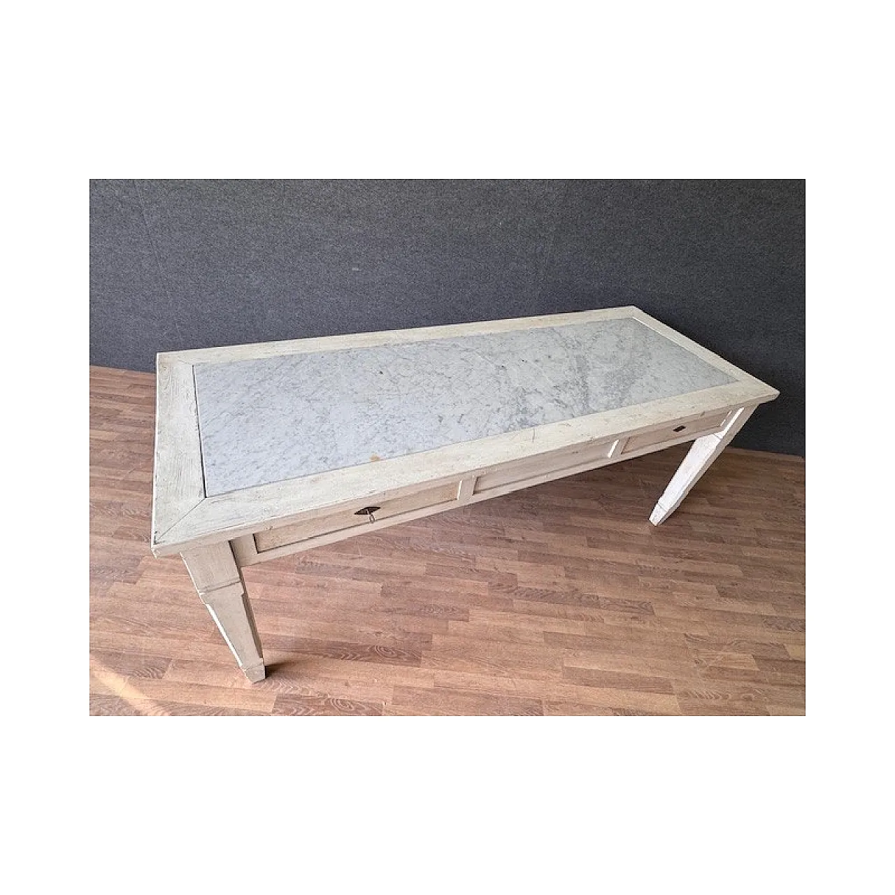 Tavolo da cucina in legno massello, primo '900 8