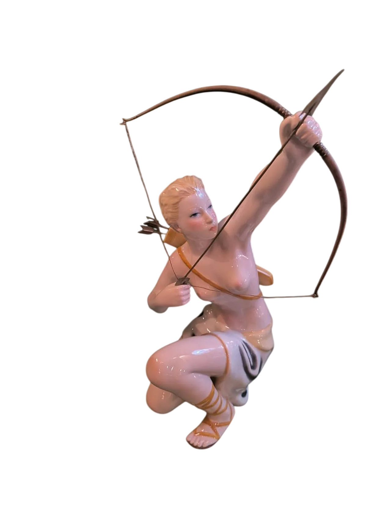 Ronzan, Angelo con arco da falco in porcellana, anni '50 10