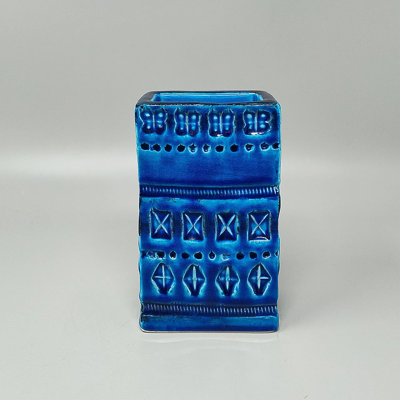 Vase by Aldo Londi for Bitossi Blue Rimini Collection, 1960s 3