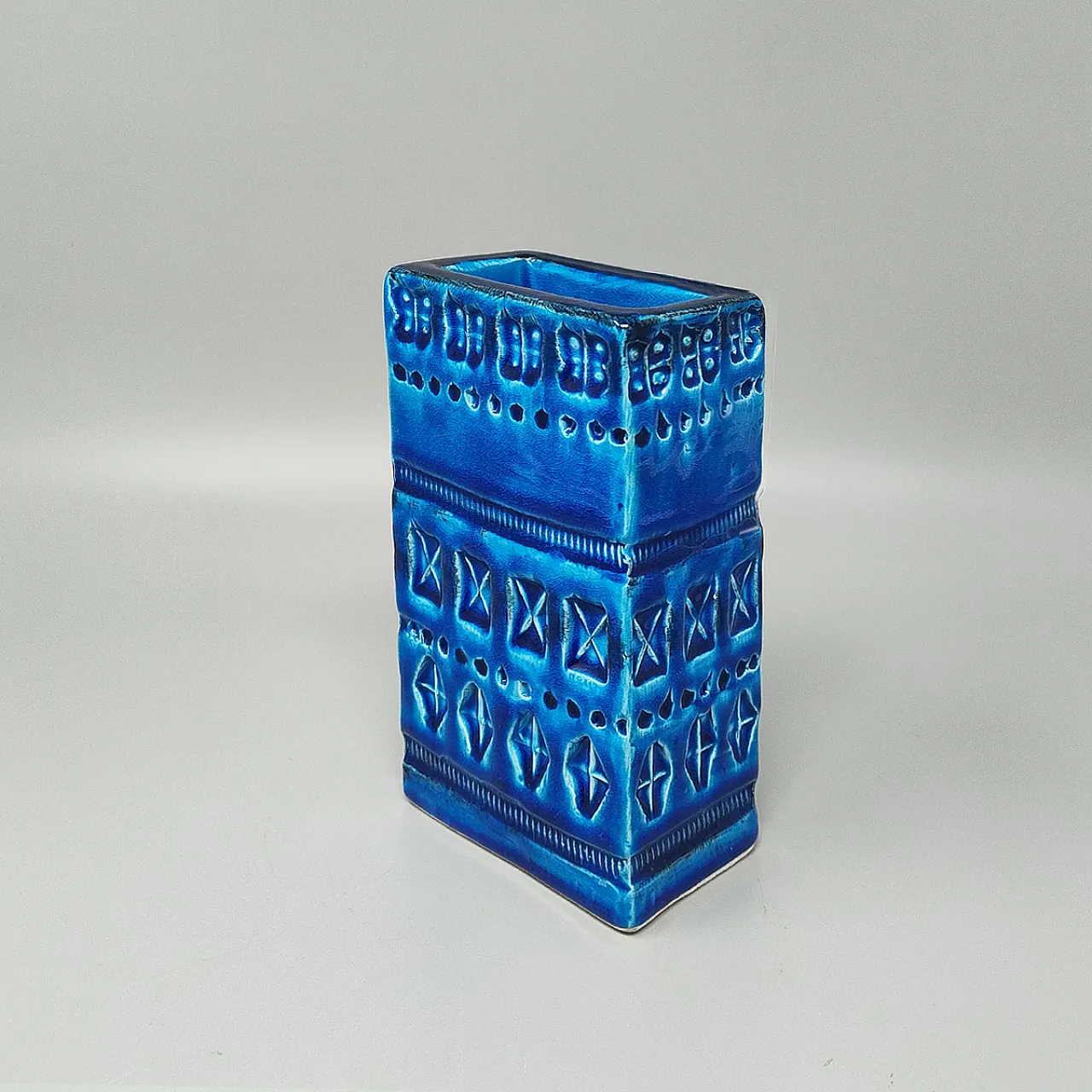 Vase by Aldo Londi for Bitossi Blue Rimini Collection, 1960s 5