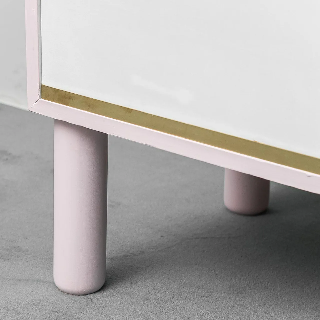 Sideboard sideboard cabinet in pink and white wood, 1960s 5