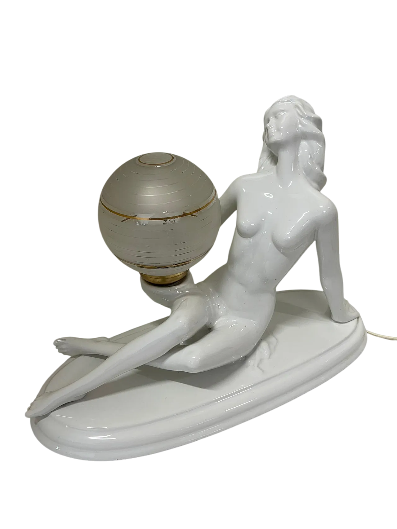 Lampada figura di donna in stile art deco’, 70s 8