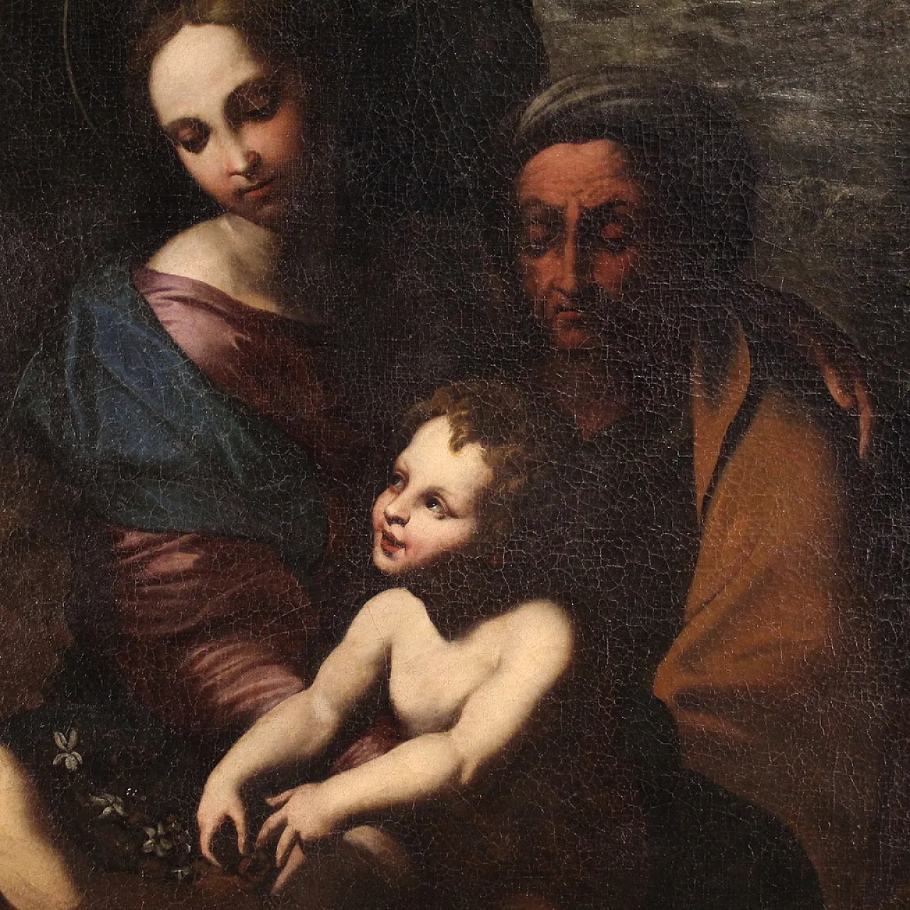 Italian painting, Holy Family, 17th century 3
