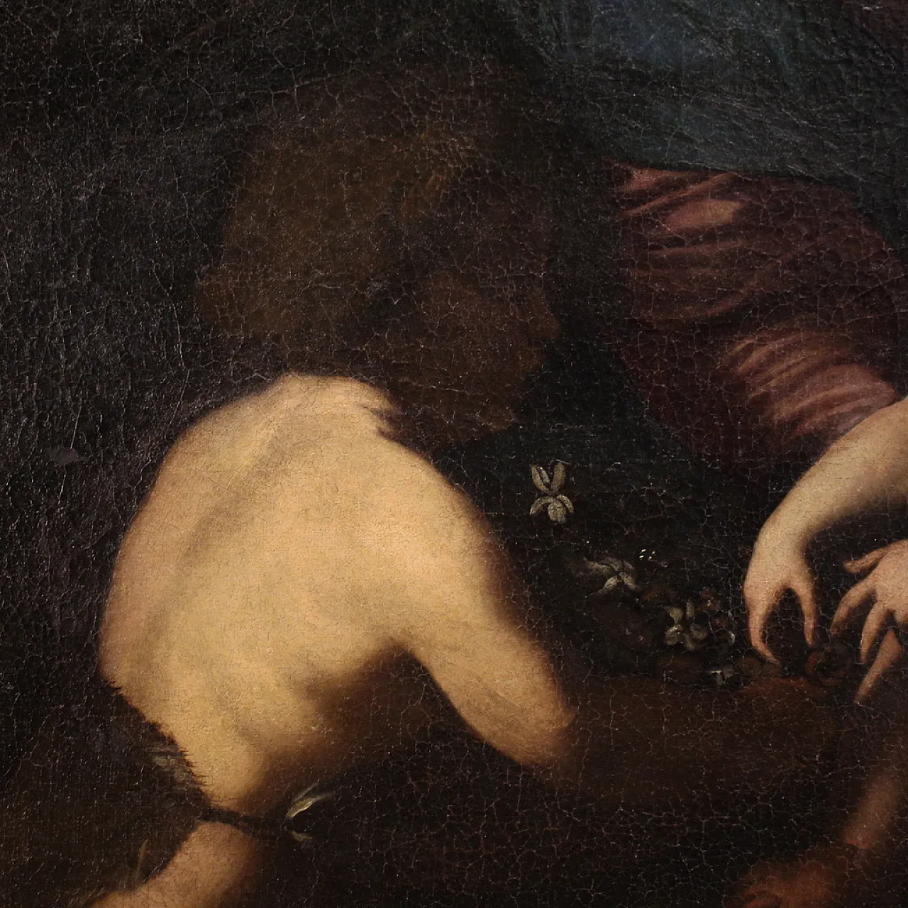 Italian painting, Holy Family, 17th century 7