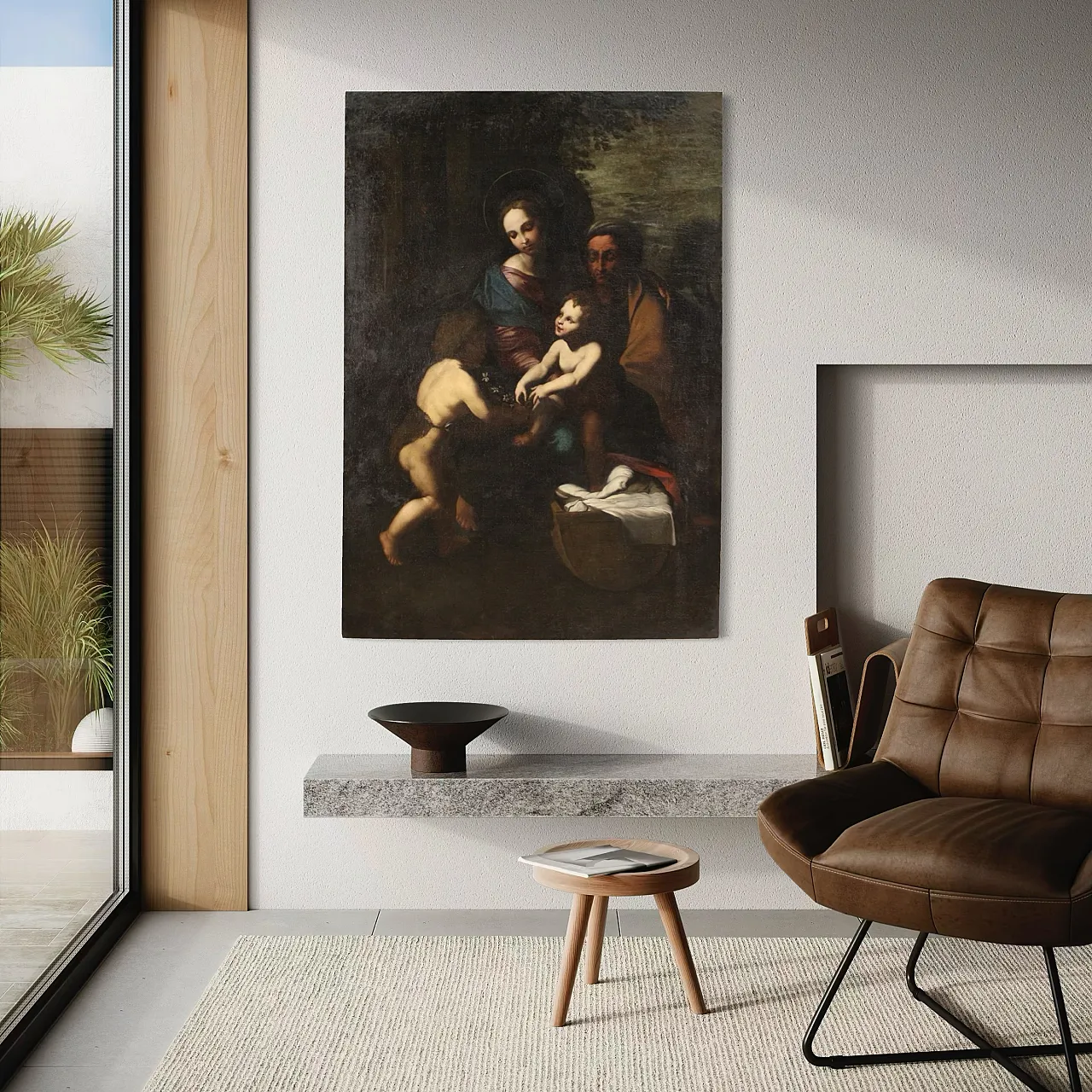 Italian painting, Holy Family, 17th century 8