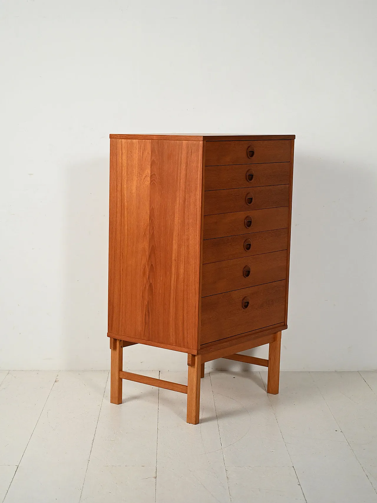 Scandinavian teak chest of drawers with six drawers, 1960s 3