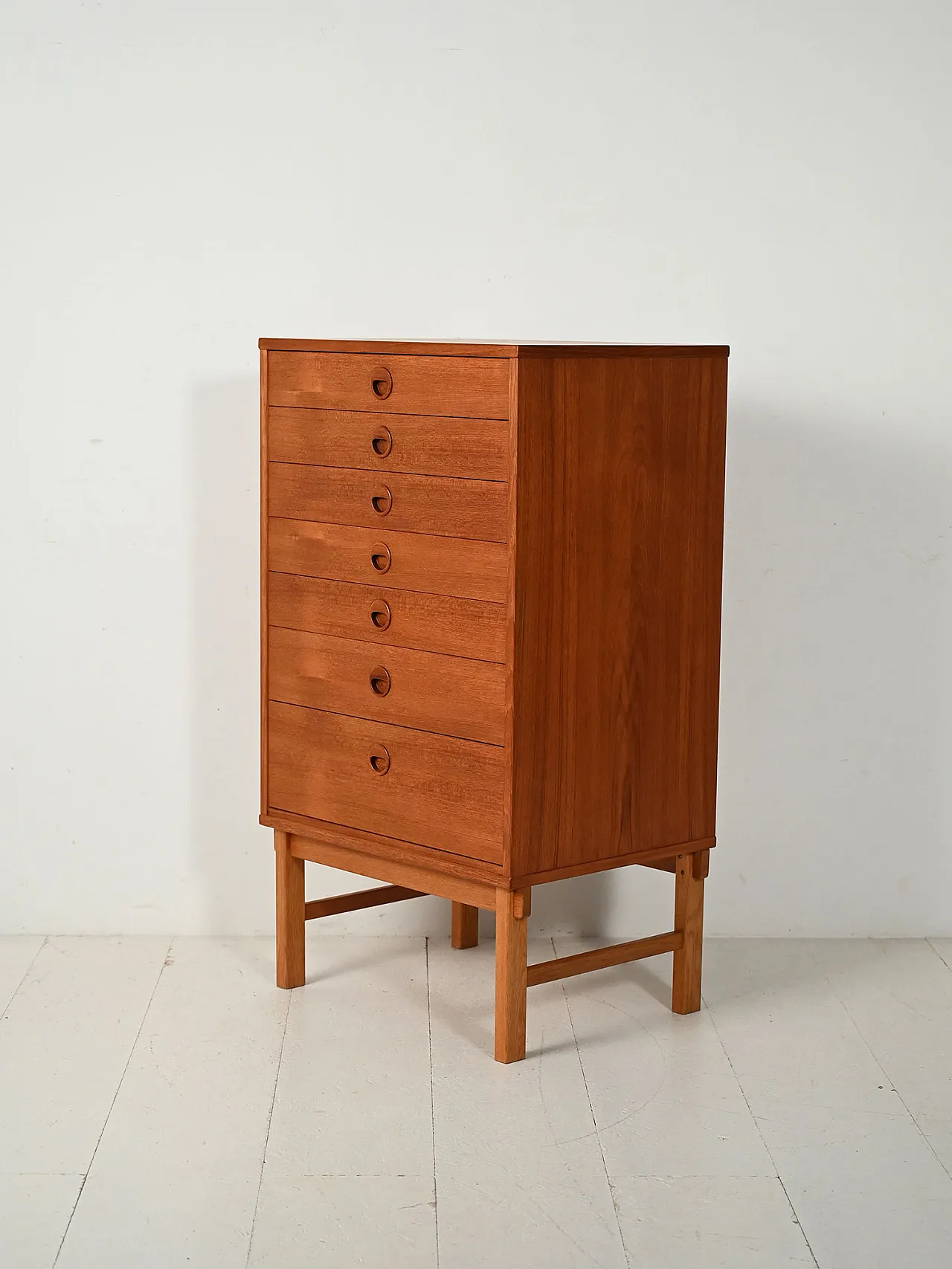 Scandinavian teak chest of drawers with six drawers, 1960s 4