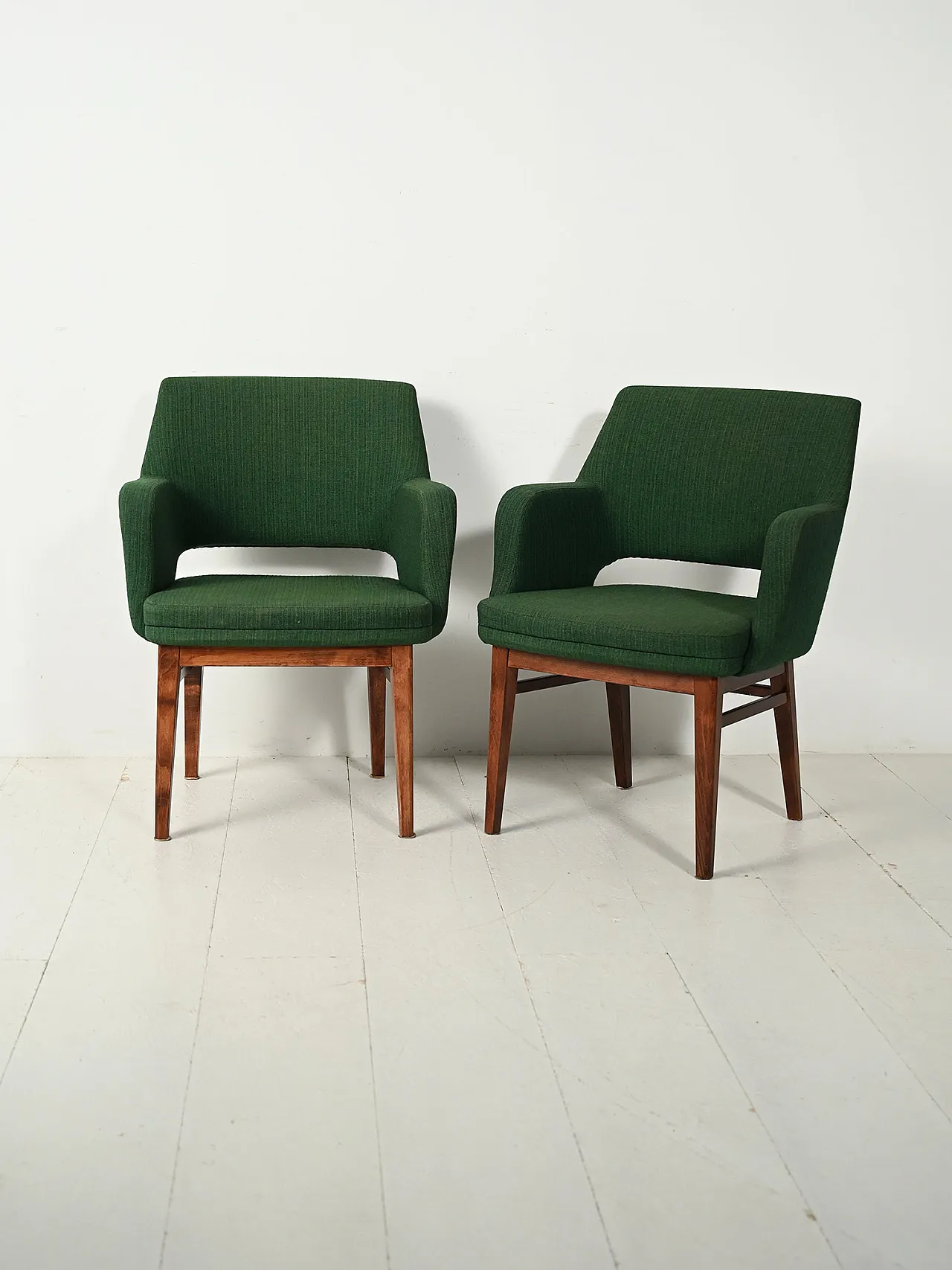 Pair of green Oslosund armchairs by Kinnarps, 1950s 1