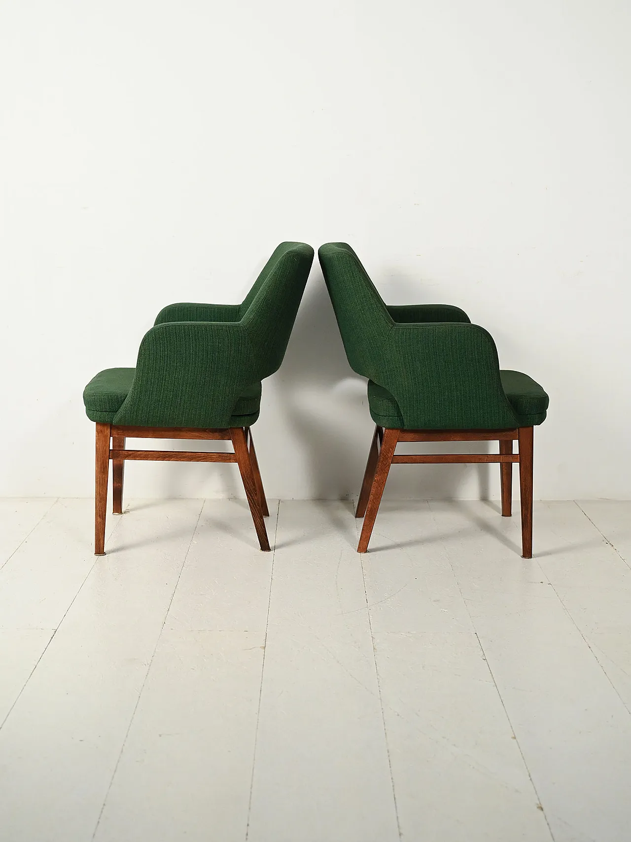 Pair of green Oslosund armchairs by Kinnarps, 1950s 3