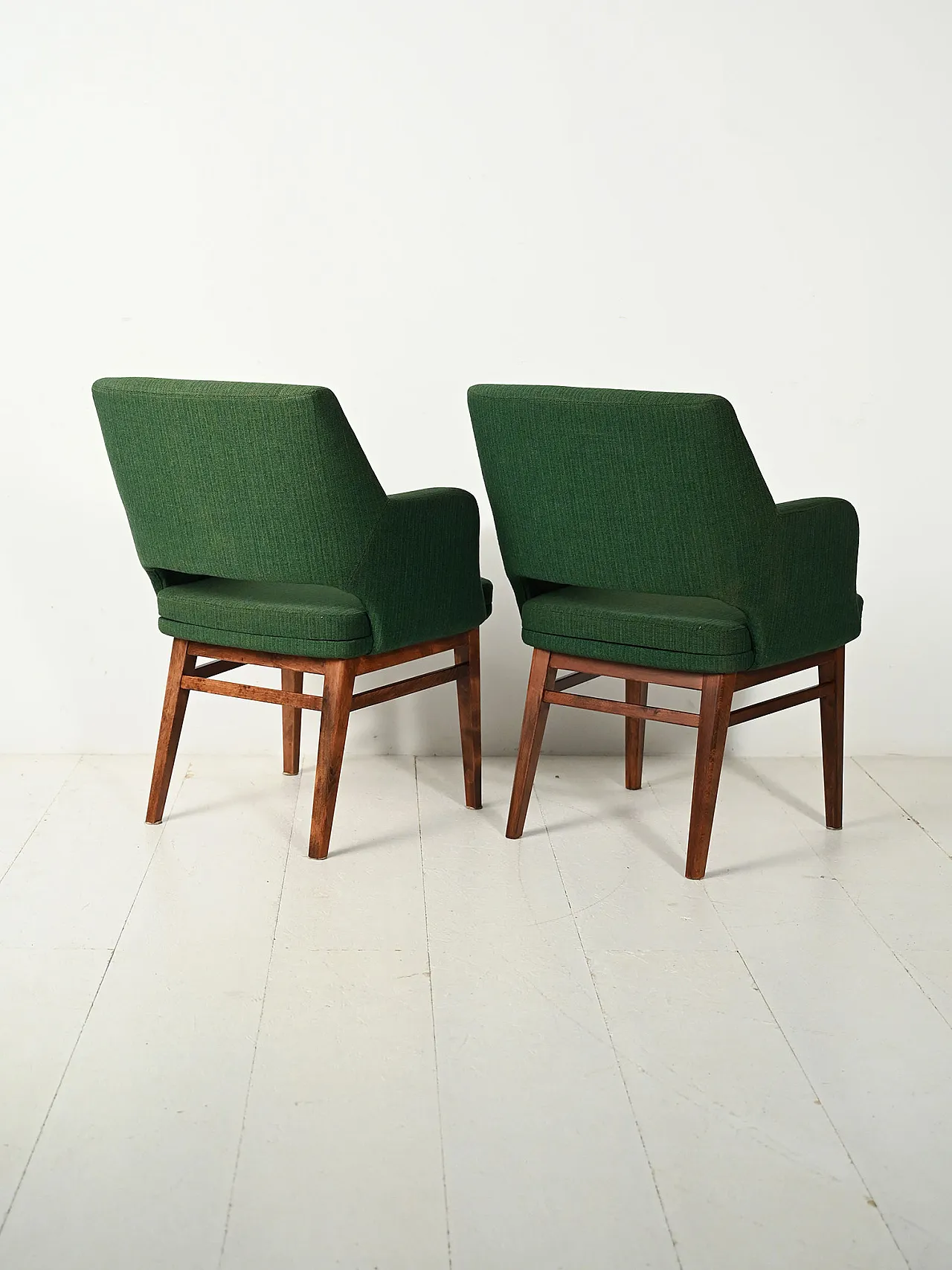 Pair of green Oslosund armchairs by Kinnarps, 1950s 4