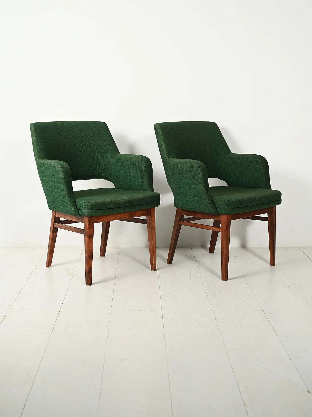 Pair of green Oslosund armchairs by Kinnarps, 1950s 5