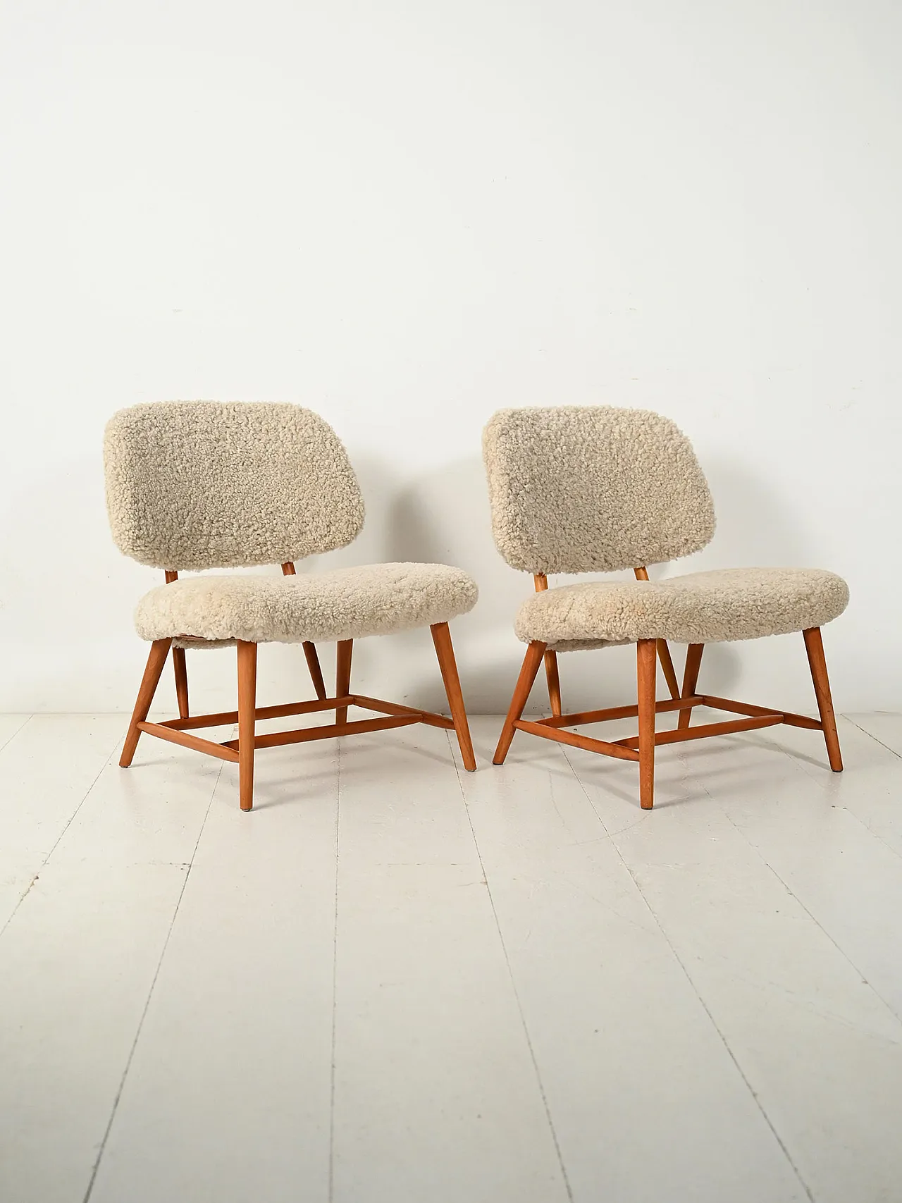 Coppia di poltroncine Te-Ve di Alf Svensson, anni '50 2