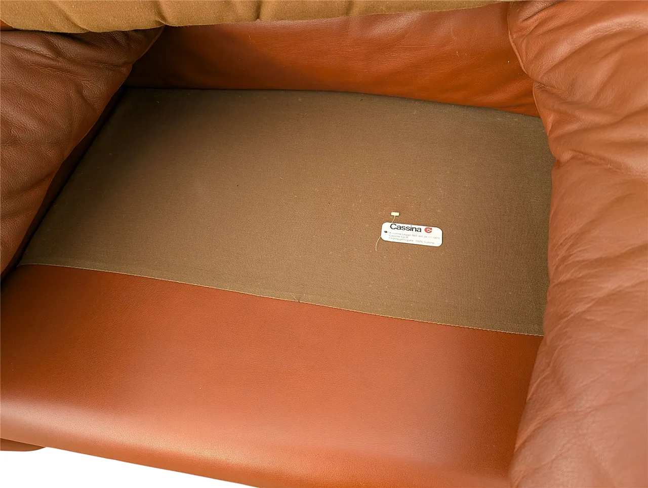 Coppia poltrone in pelle bordeaux di V. Magistretti per Cassina, 1973 12