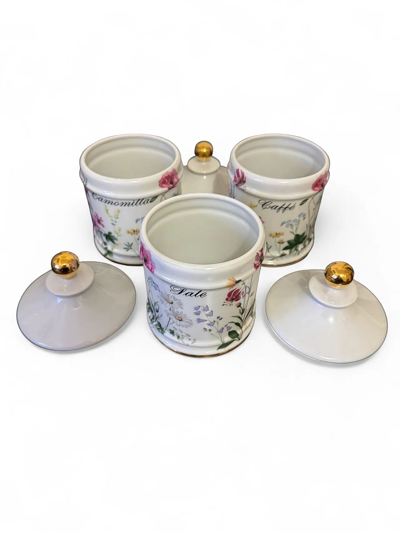 7 barattoli da cucina porcellana di Limoges, anni '50 3