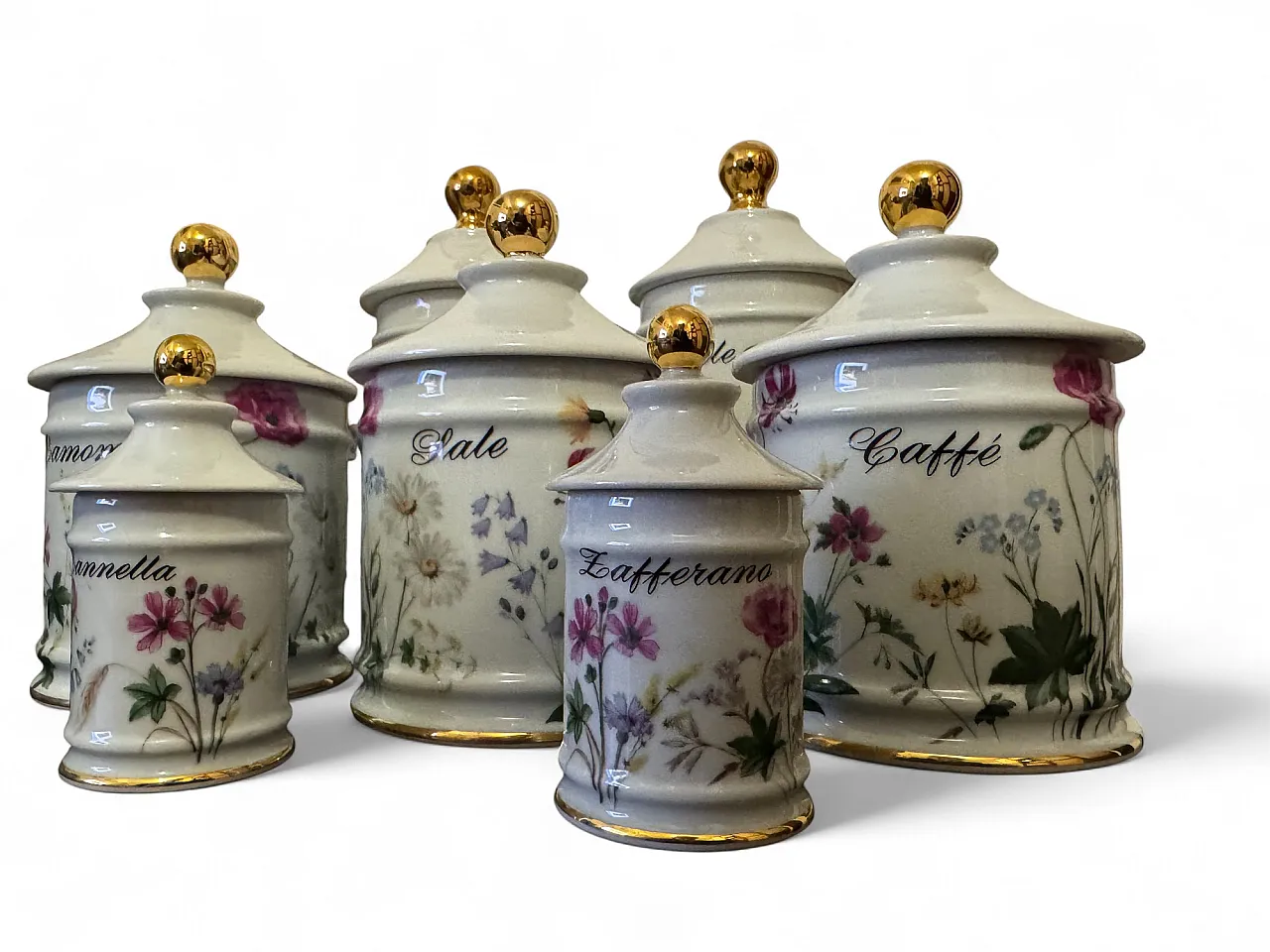 7 barattoli da cucina porcellana di Limoges, anni '50 5