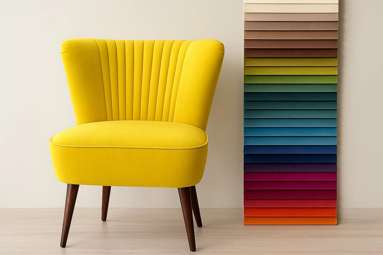 Poltrona Mid-Century Modern in velluto, anni '50 1