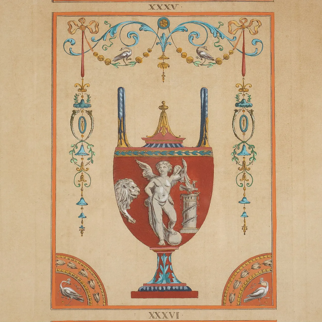 Pair of hand-coloured engravings, 18th century 4