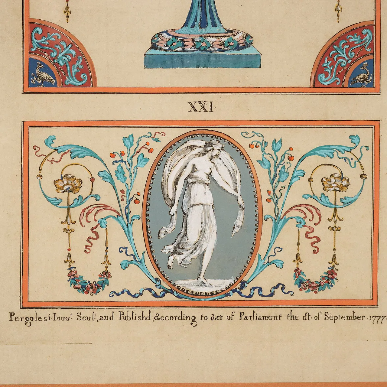 Pair of hand-coloured engravings, 18th century 6