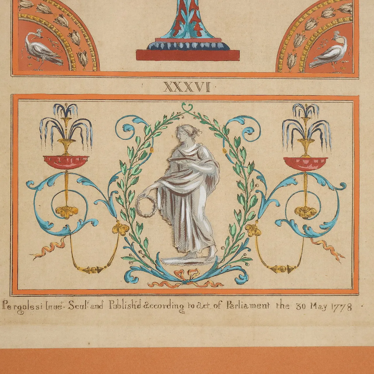 Pair of hand-coloured engravings, 18th century 8