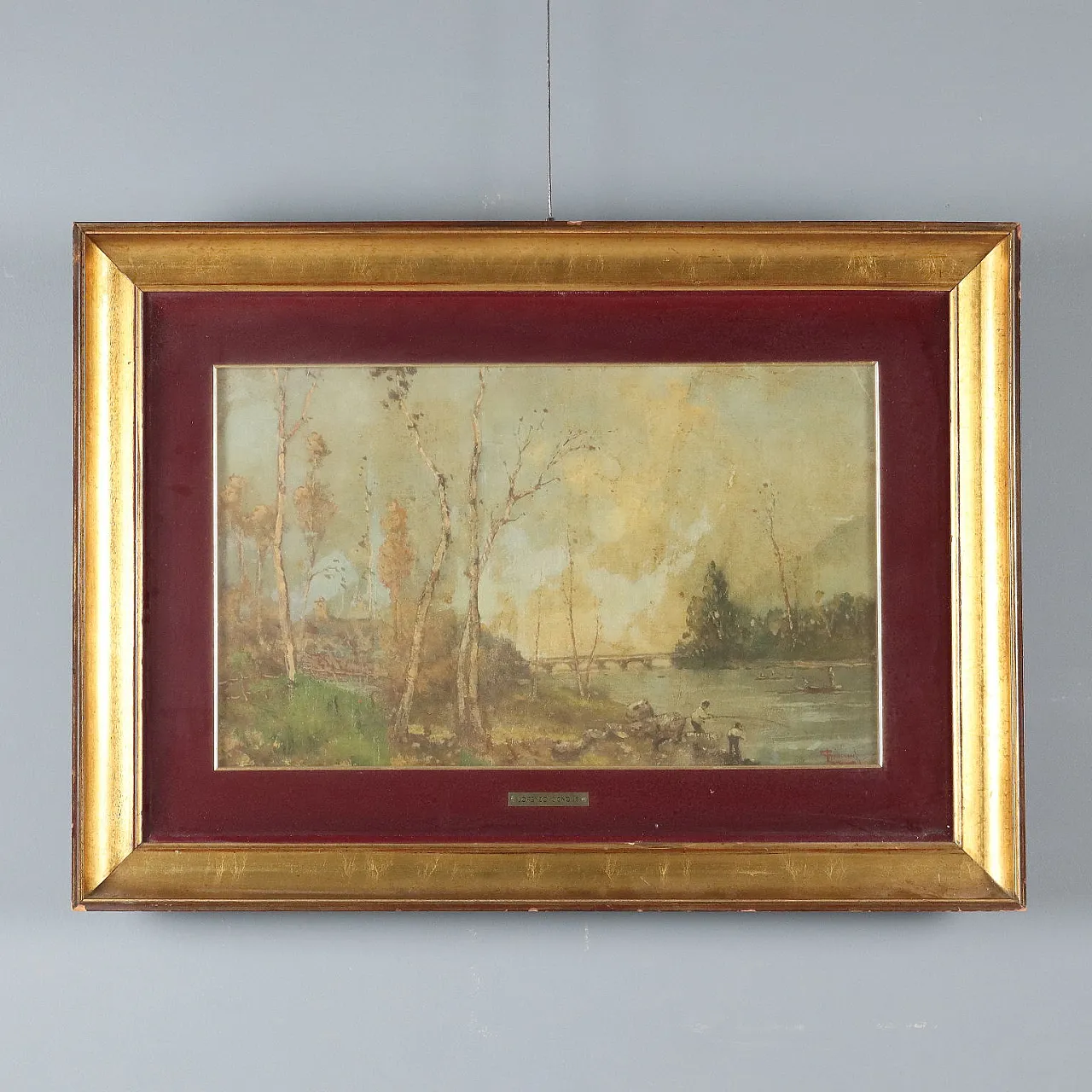 Landscape, oil on canvas with frame, 20th century 1