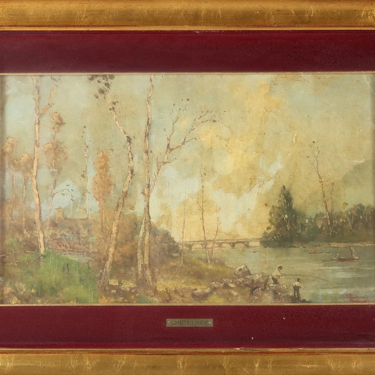 Landscape, oil on canvas with frame, 20th century 3