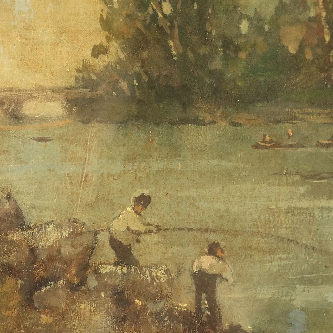 Landscape, oil on canvas with frame, 20th century 4