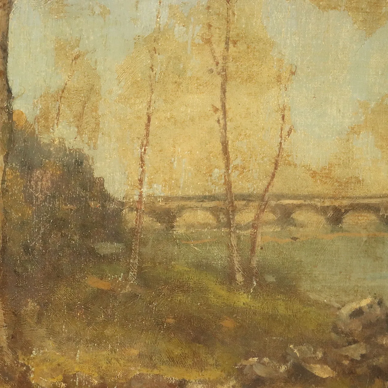 Landscape, oil on canvas with frame, 20th century 6