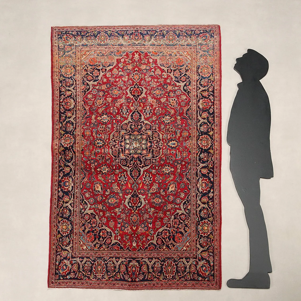 Keshan rug in cotton and wool, fine knot and handmade, 20th century 2