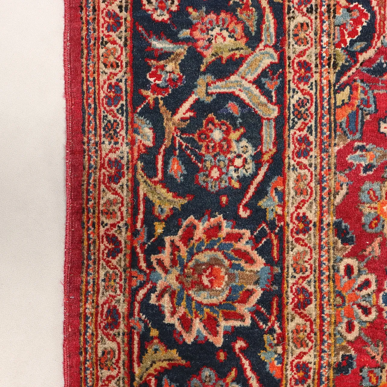 Keshan rug in cotton and wool, fine knot and handmade, 20th century 8