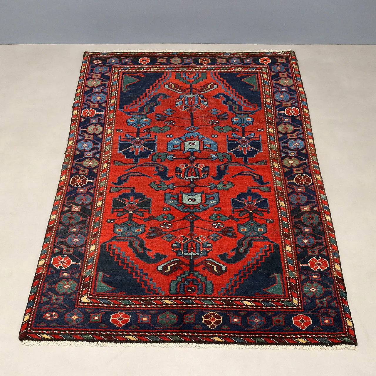 Afshari wool rug, fine knot, handmade, 20th century 3