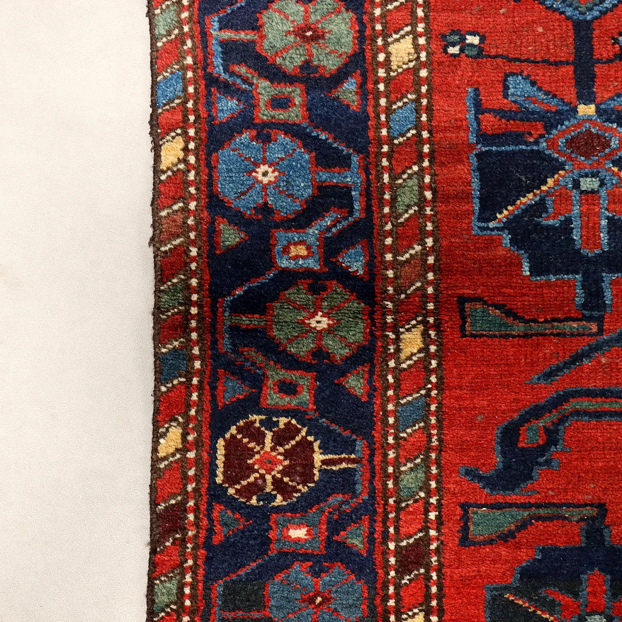 Afshari wool rug, fine knot, handmade, 20th century 7