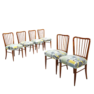 6 Sedie da pranzo in legno di faggio, '900