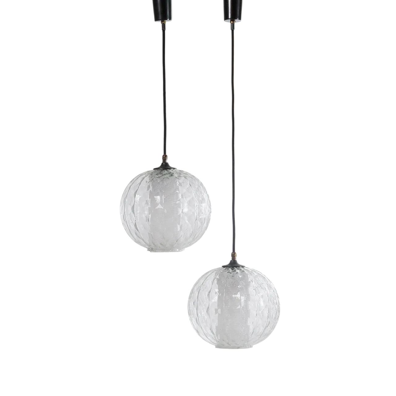 Coppia di lampade a sospensione nello stile di Angelo Brotto, anni '60 13