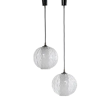 Coppia di lampade a sospensione nello stile di Angelo Brotto, anni '60