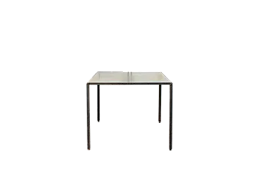 Tavolo in ferro e lamiera zincata di Toni Cordero, anni '80