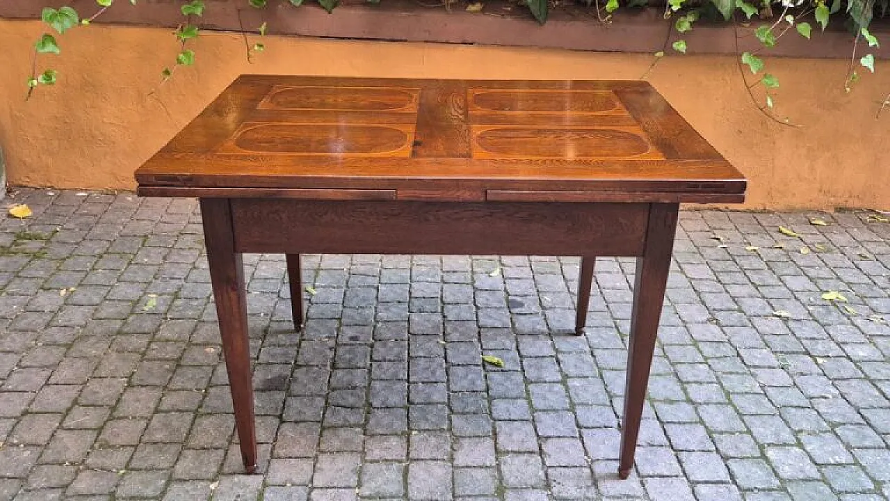 Extendable wooden table with ovals, 19th century 3