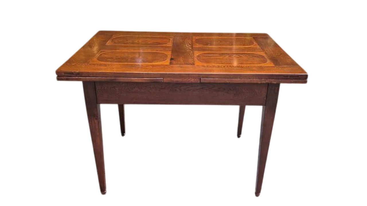 Extendable wooden table with ovals, 19th century 8