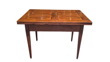 Tavolo in legno allungabile a tiro con ovali, '800