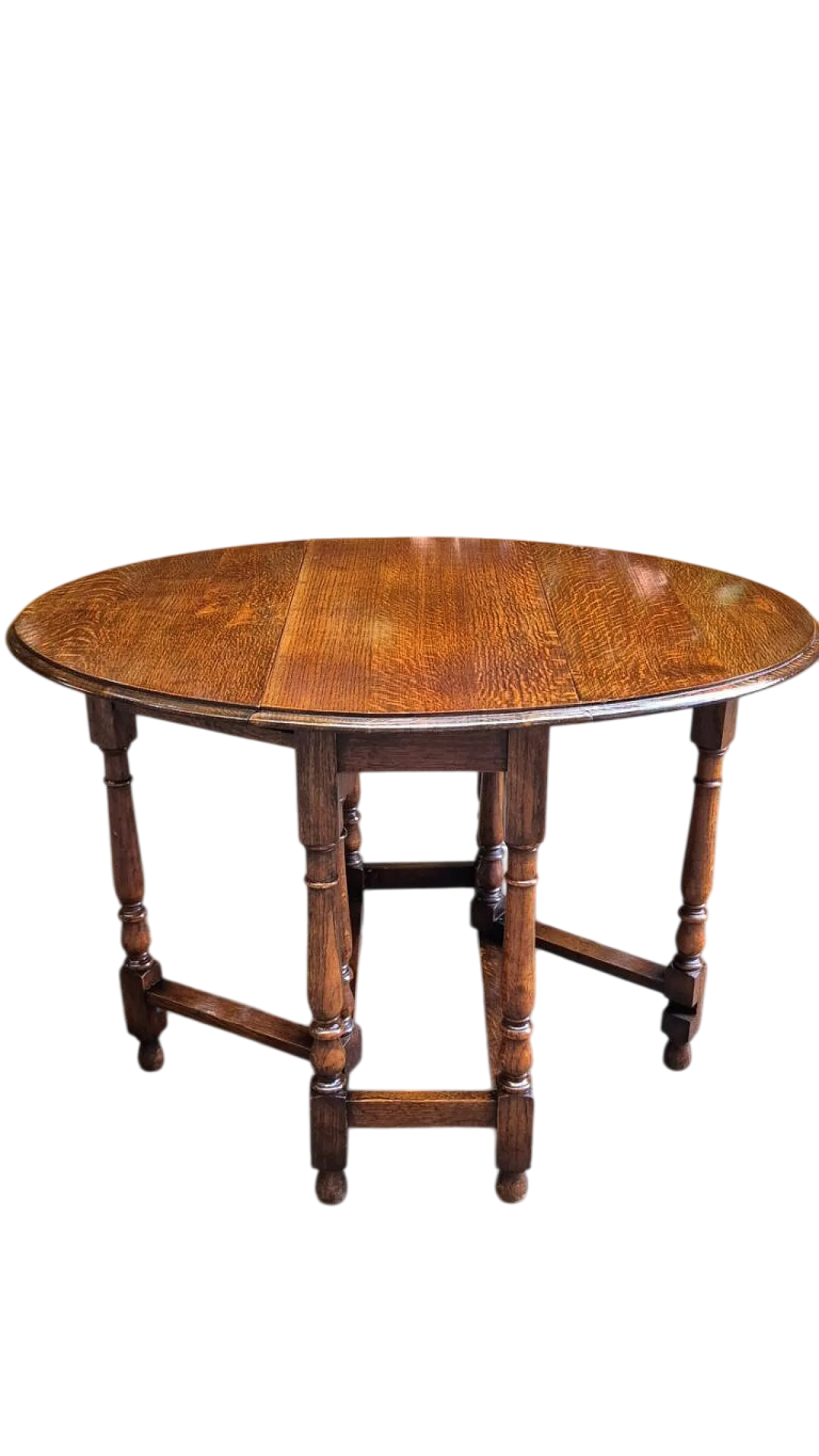 Tavolino consolle inglese in legno di rovere, fine '800 10