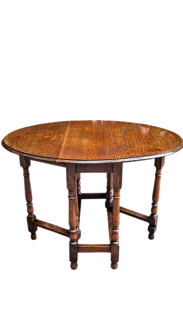 Tavolino consolle inglese in legno di rovere, fine '800