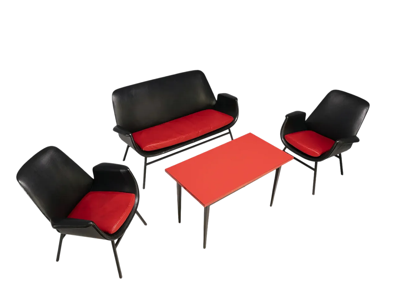 Leather living room set, 1960s 5