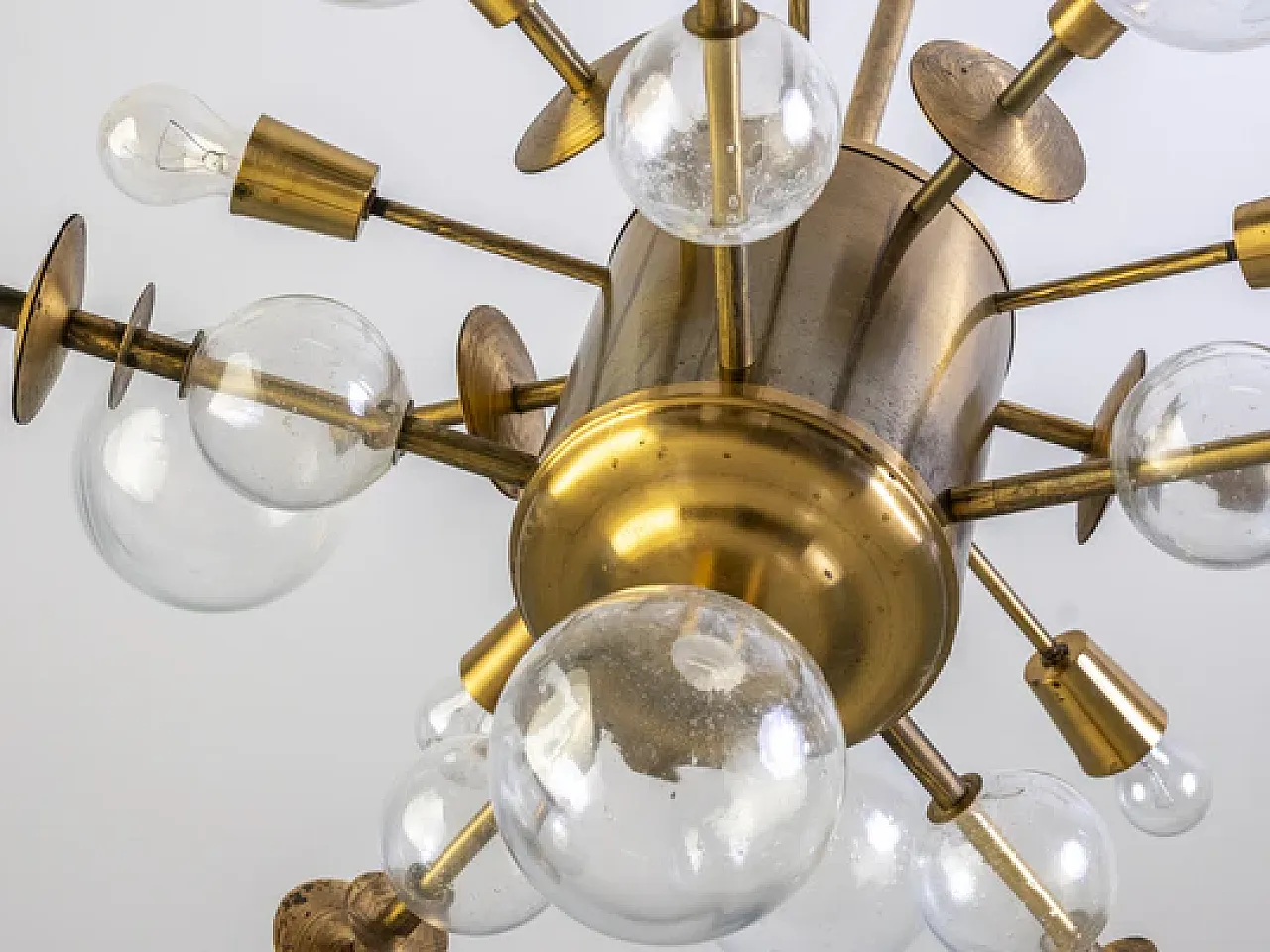 Lampadario in ottone dell'era spaziale, anni '70 2