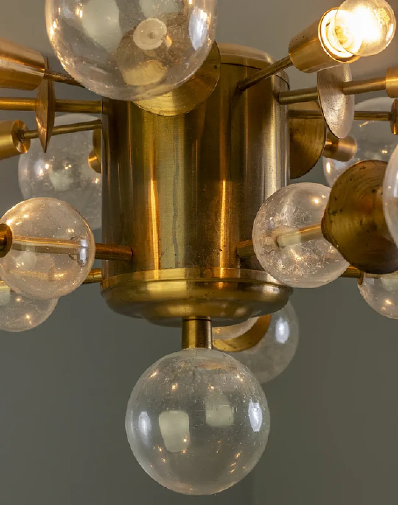 Lampadario in ottone dell'era spaziale, anni '70 3