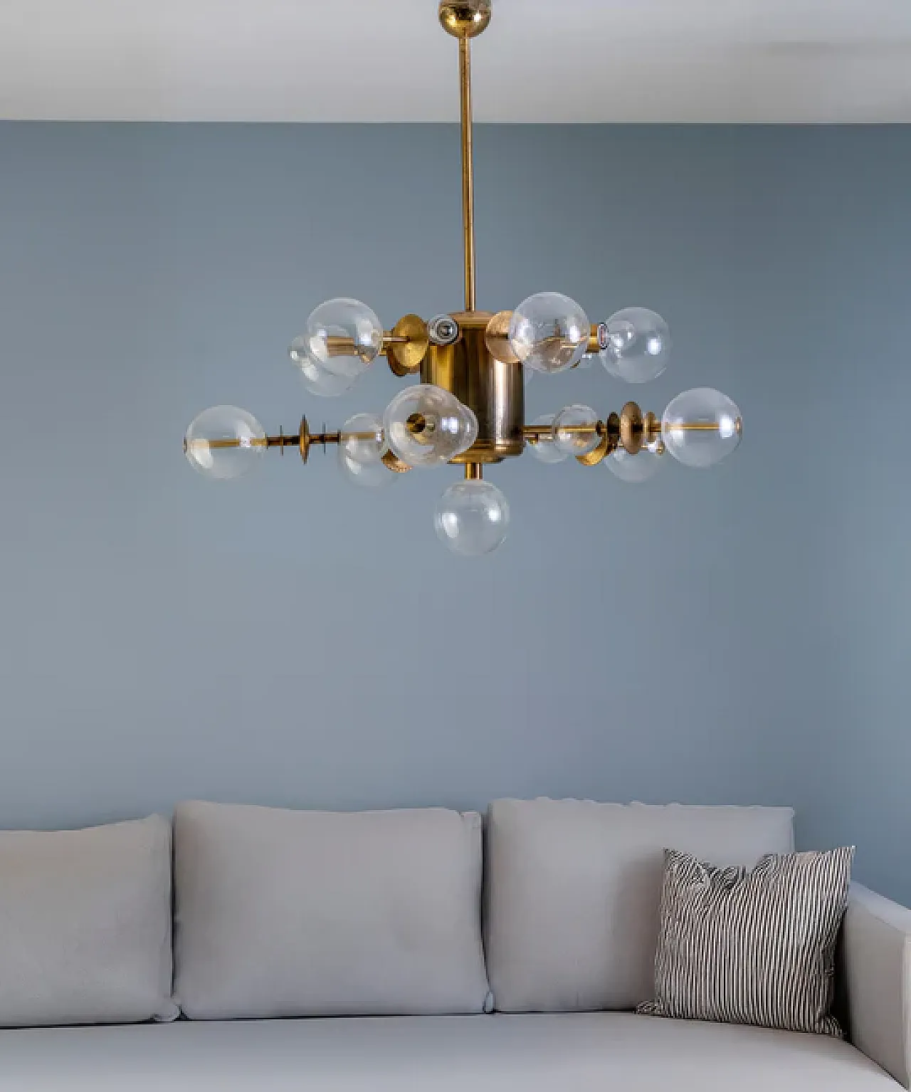 Lampadario in ottone dell'era spaziale, anni '70 8